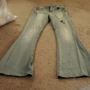 Flare Distressed Light Blue Jeans